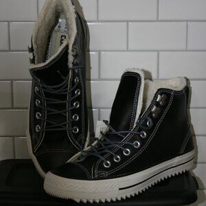 Converse Black Leather Hightop Sneakers
